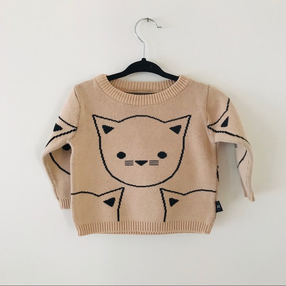 Huxbaby Other - HuxBaby || Cotton Knit Cat Jumper Sweater